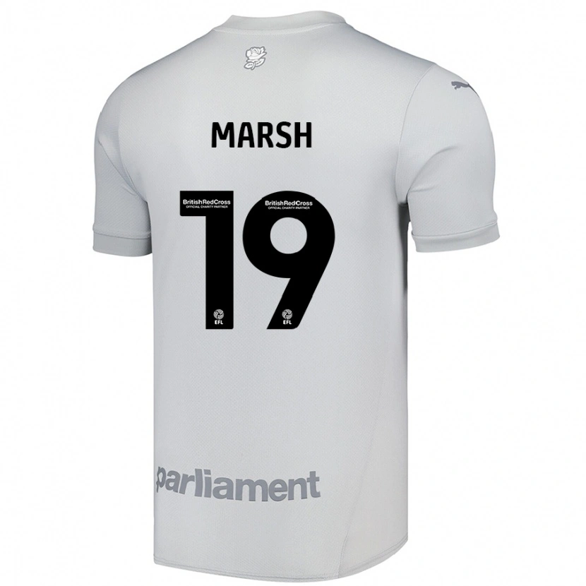 Danxen Donna Maglia Aiden Marsh #19 Grigio Argento Kit Gara Away 2024/25 Maglietta
