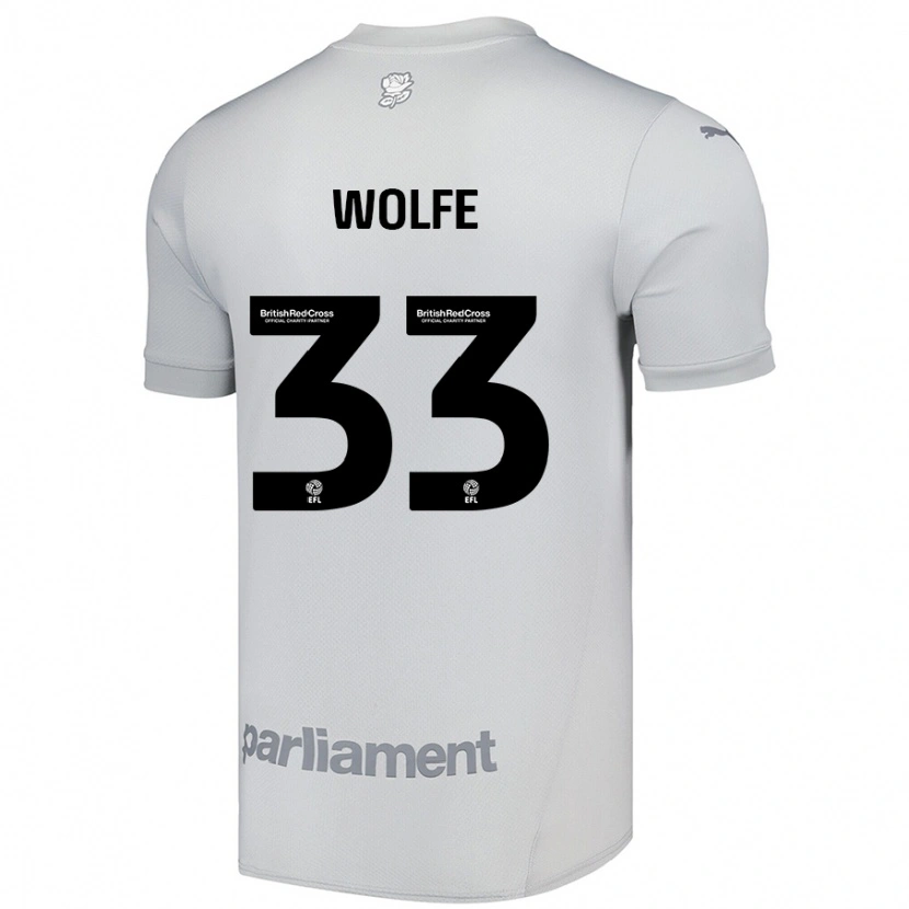 Danxen Donna Maglia Matty Wolfe #33 Grigio Argento Kit Gara Away 2024/25 Maglietta