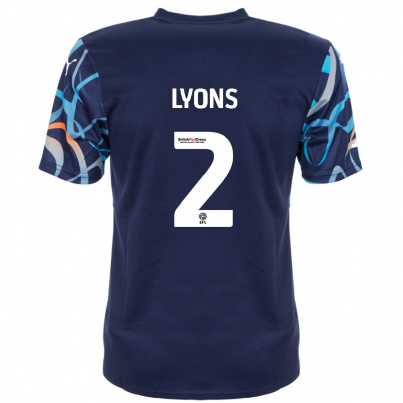 Danxen Donna Maglia Andy Lyons #2 Blu Navy Kit Gara Away 2024/25 Maglietta