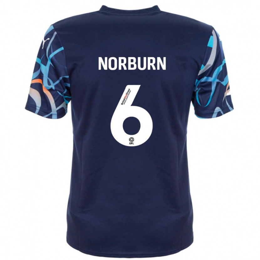 Danxen Donna Maglia Oliver Norburn #6 Blu Navy Kit Gara Away 2024/25 Maglietta