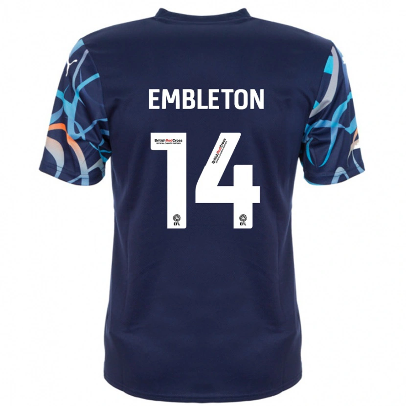Danxen Donna Maglia Elliot Embleton #14 Blu Navy Kit Gara Away 2024/25 Maglietta