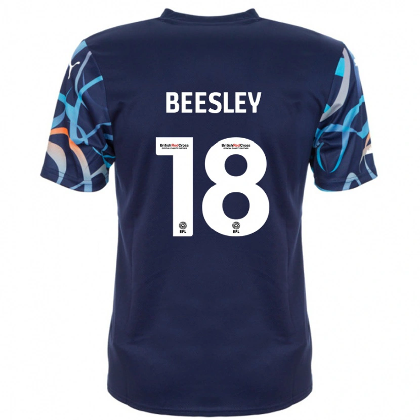 Danxen Donna Maglia Jake Beesley #18 Blu Navy Kit Gara Away 2024/25 Maglietta