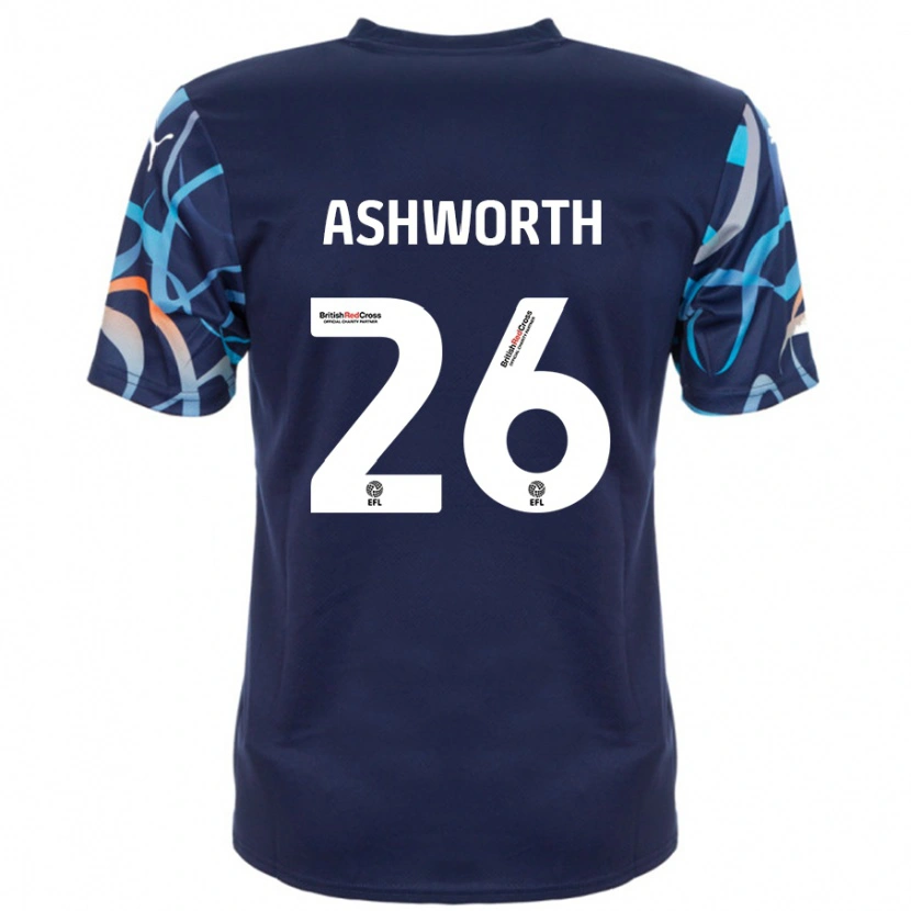 Danxen Donna Maglia Zac Ashworth #26 Blu Navy Kit Gara Away 2024/25 Maglietta
