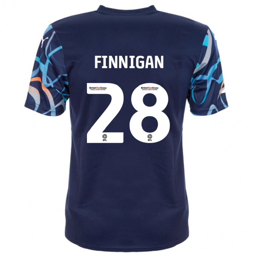 Danxen Donna Maglia Ryan Finnigan #28 Blu Navy Kit Gara Away 2024/25 Maglietta