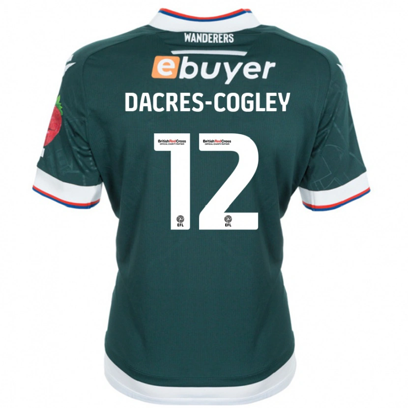 Danxen Donna Maglia Josh Dacres-Cogley #12 Verde Scuro Kit Gara Away 2024/25 Maglietta