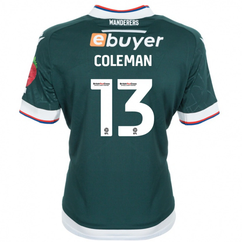 Danxen Donna Maglia Joel Coleman #13 Verde Scuro Kit Gara Away 2024/25 Maglietta