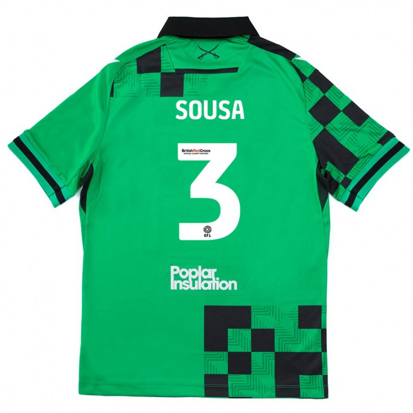 Danxen Donna Maglia Lino Sousa #3 Verde Nero Kit Gara Away 2024/25 Maglietta