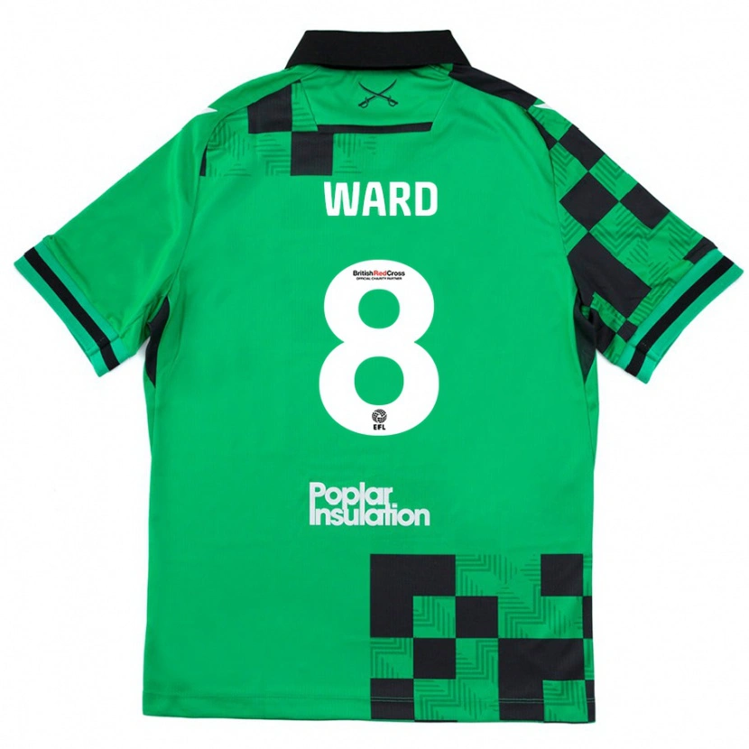Danxen Donna Maglia Grant Ward #8 Verde Nero Kit Gara Away 2024/25 Maglietta