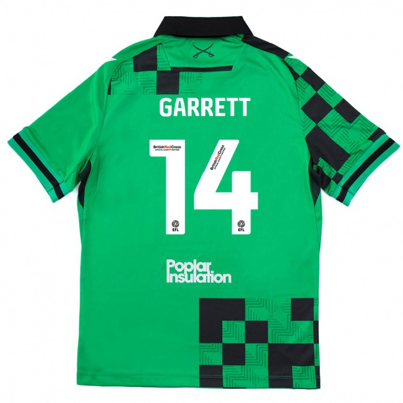 Danxen Donna Maglia Jake Garrett #14 Verde Nero Kit Gara Away 2024/25 Maglietta
