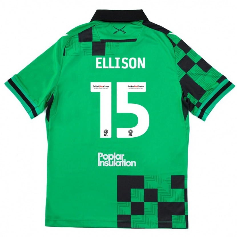 Danxen Donna Maglia Dan Ellison #15 Verde Nero Kit Gara Away 2024/25 Maglietta