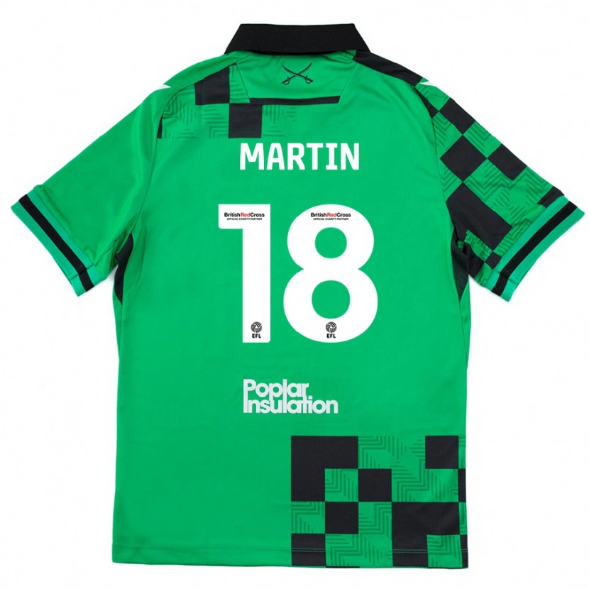 Danxen Donna Maglia Chris Martin #18 Verde Nero Kit Gara Away 2024/25 Maglietta
