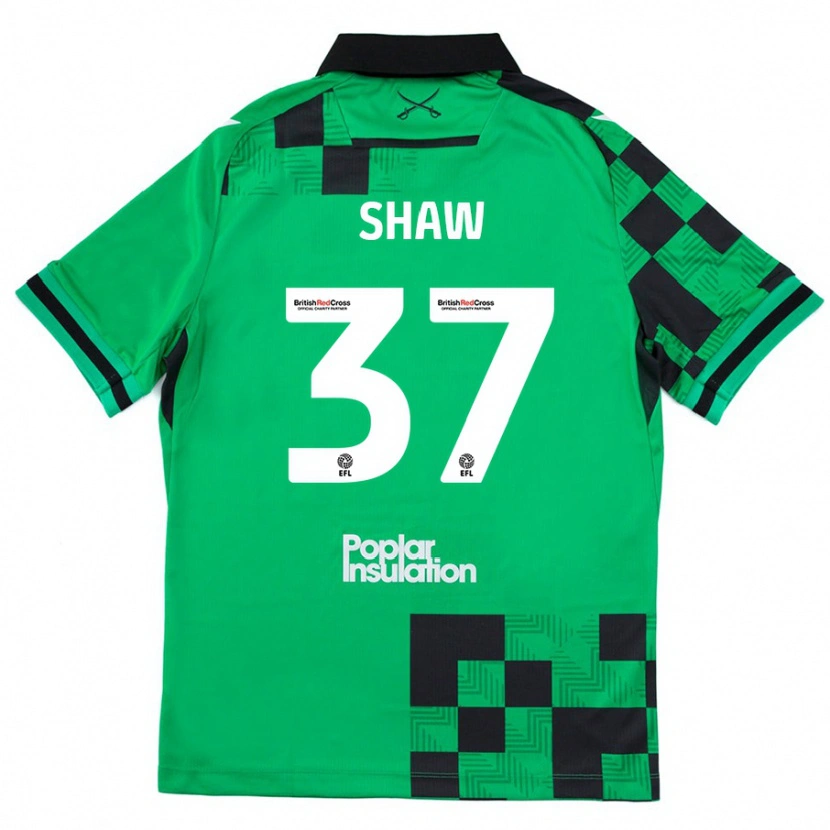 Danxen Donna Maglia Kofi Shaw #37 Verde Nero Kit Gara Away 2024/25 Maglietta