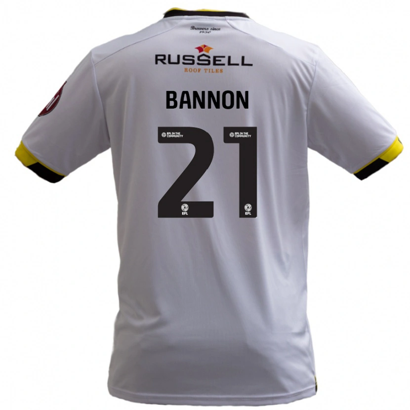 Danxen Donna Maglia Alex Bannon #21 Bianco Kit Gara Away 2024/25 Maglietta