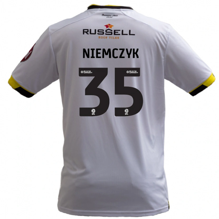 Danxen Donna Maglia Jakub Niemczyk #35 Bianco Kit Gara Away 2024/25 Maglietta