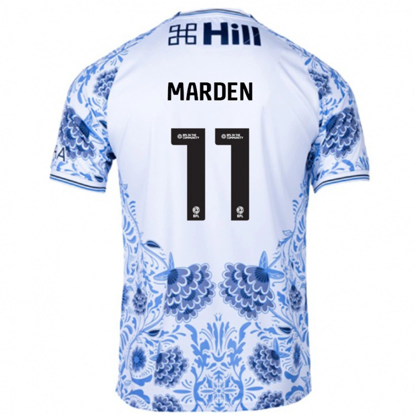 Danxen Donna Maglia Ella Marden #11 Bianco Blu Kit Gara Away 2024/25 Maglietta