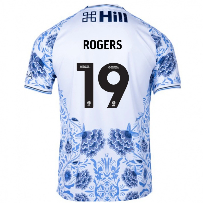 Danxen Donna Maglia Beatrice Rogers #19 Bianco Blu Kit Gara Away 2024/25 Maglietta