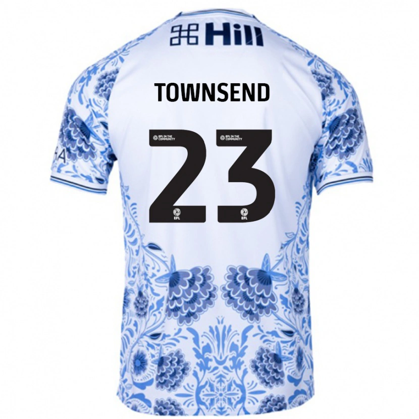 Danxen Donna Maglia Eleanor Townsend #23 Bianco Blu Kit Gara Away 2024/25 Maglietta