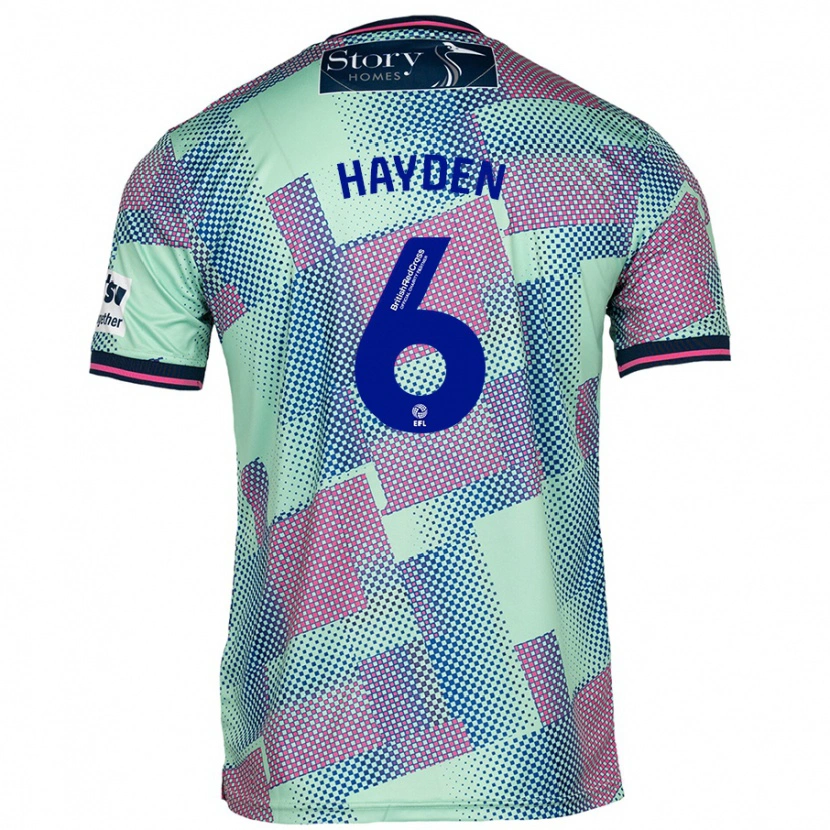 Danxen Donna Maglia Aaron Hayden #6 Verde Kit Gara Away 2024/25 Maglietta