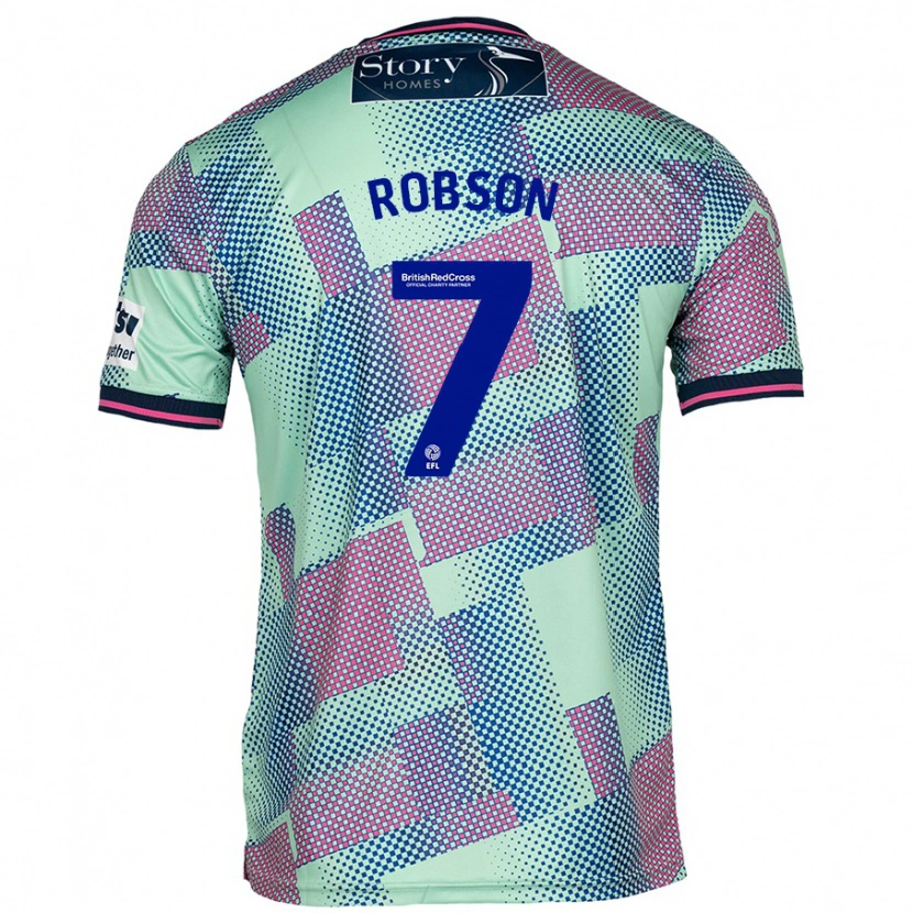 Danxen Donna Maglia Ethan Robson #7 Verde Kit Gara Away 2024/25 Maglietta