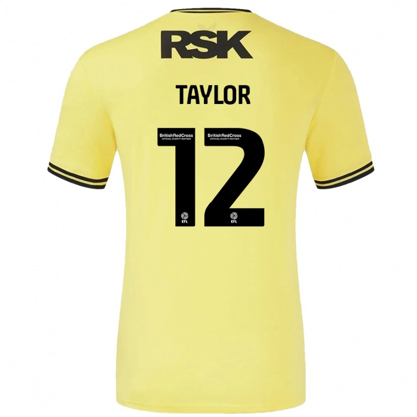 Danxen Donna Maglia Terry Taylor #12 Giallo Nero Kit Gara Away 2024/25 Maglietta