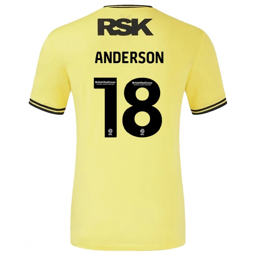 Danxen Donna Maglia Karoy Anderson #18 Giallo Nero Kit Gara Away 2024/25 Maglietta