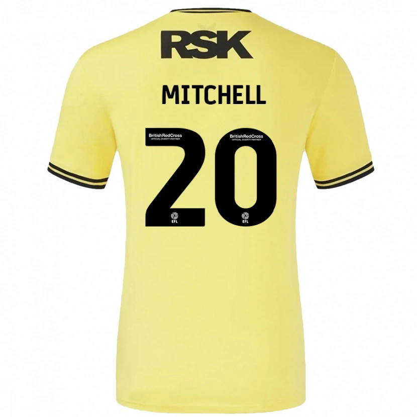 Danxen Donna Maglia Zach Mitchell #20 Giallo Nero Kit Gara Away 2024/25 Maglietta