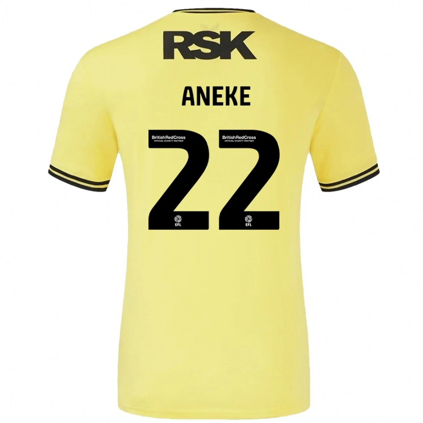 Danxen Donna Maglia Chuks Aneke #22 Giallo Nero Kit Gara Away 2024/25 Maglietta