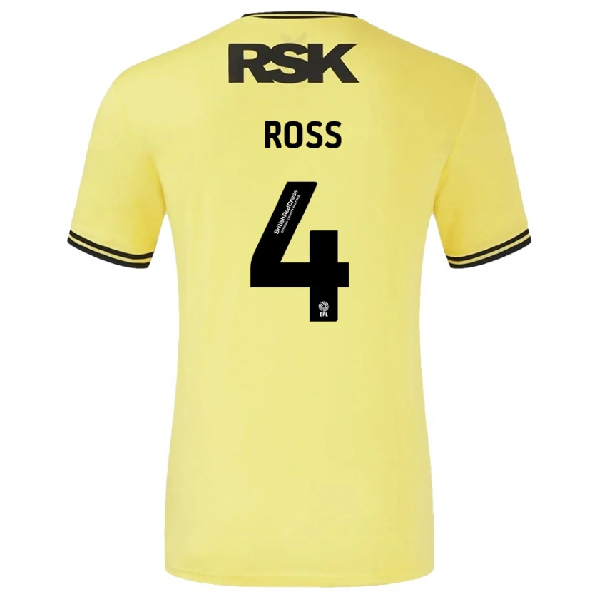 Danxen Donna Maglia Mia Ross #4 Giallo Nero Kit Gara Away 2024/25 Maglietta