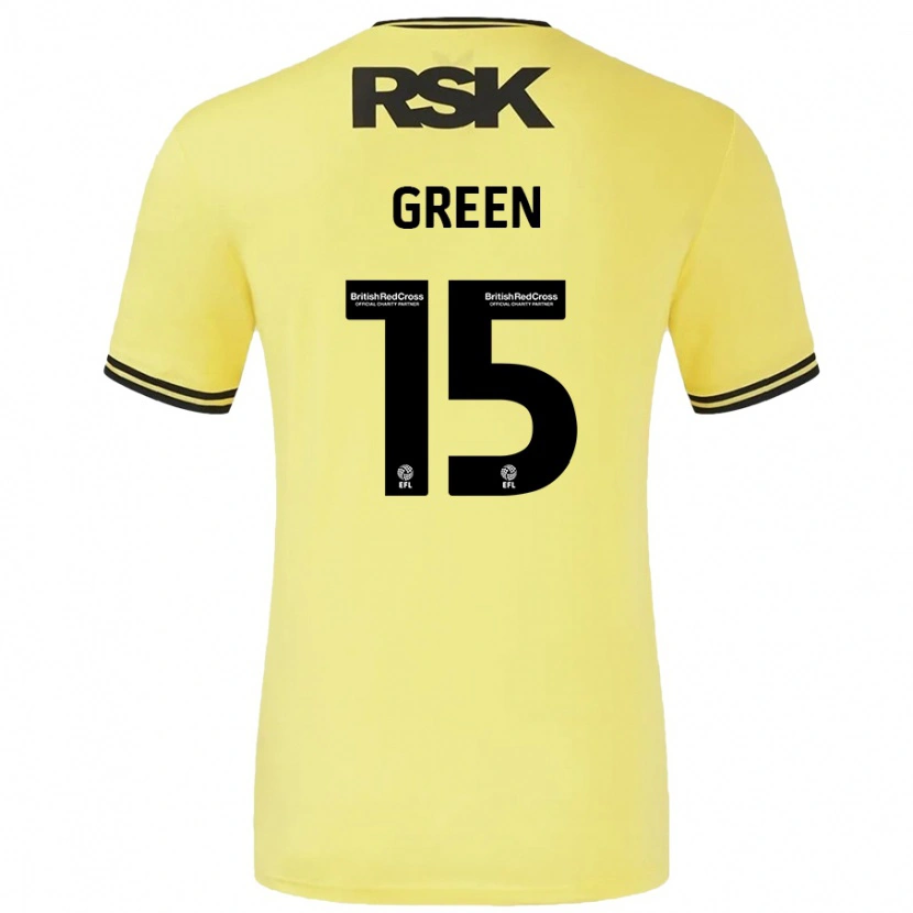 Danxen Donna Maglia Kayleigh Green #15 Giallo Nero Kit Gara Away 2024/25 Maglietta