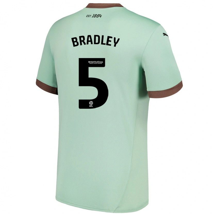 Danxen Donna Maglia Sonny Bradley #5 Verde Pallido Kit Gara Away 2024/25 Maglietta