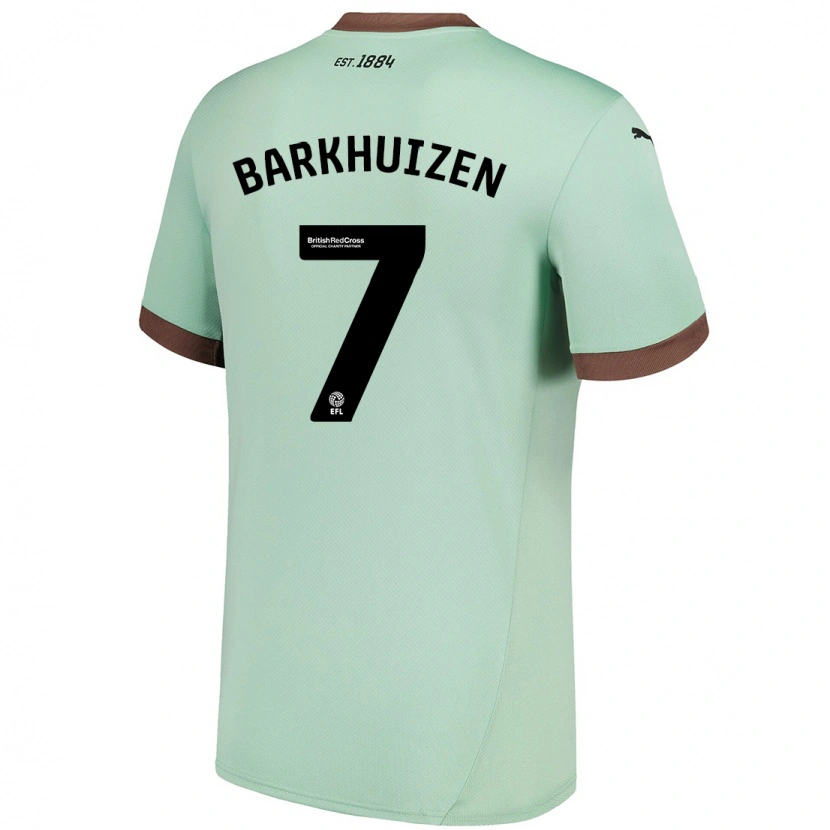 Danxen Donna Maglia Tom Barkhuizen #7 Verde Pallido Kit Gara Away 2024/25 Maglietta