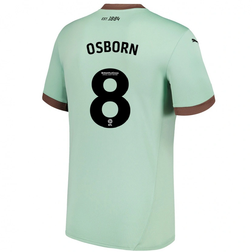 Danxen Donna Maglia Ben Osborn #8 Verde Pallido Kit Gara Away 2024/25 Maglietta