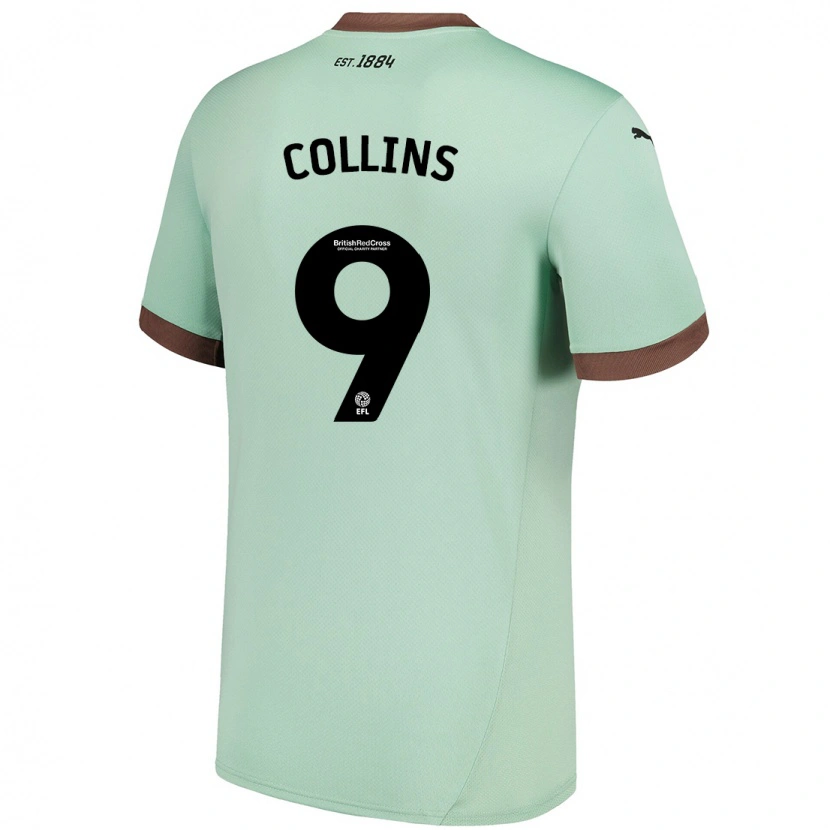 Danxen Donna Maglia James Collins #9 Verde Pallido Kit Gara Away 2024/25 Maglietta