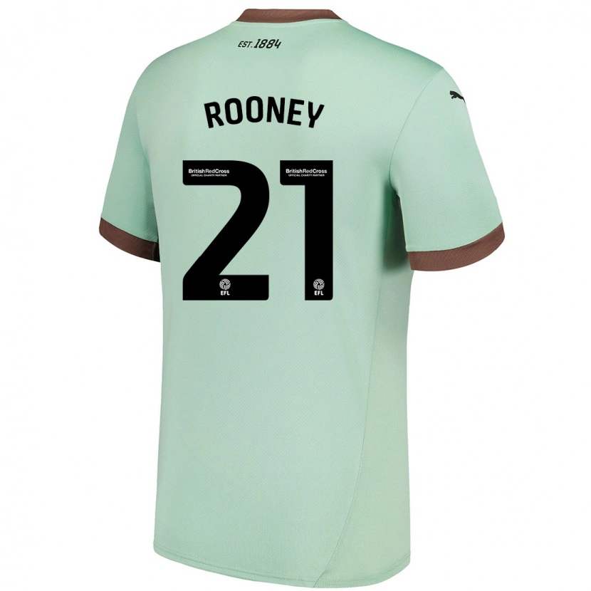 Danxen Donna Maglia Jake Rooney #21 Verde Pallido Kit Gara Away 2024/25 Maglietta