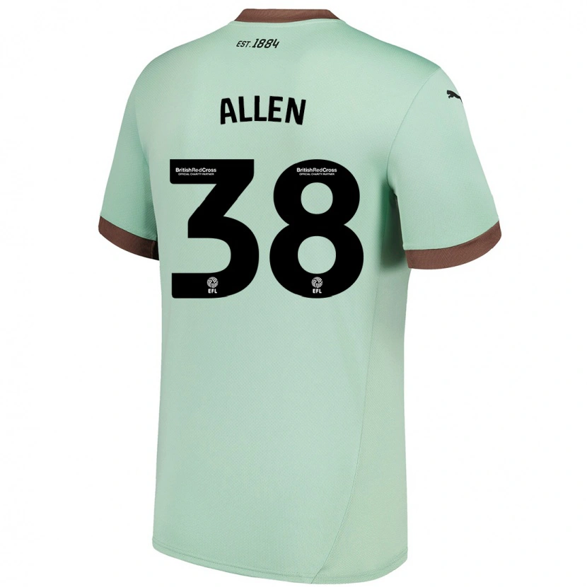 Danxen Donna Maglia Cruz Allen #38 Verde Pallido Kit Gara Away 2024/25 Maglietta