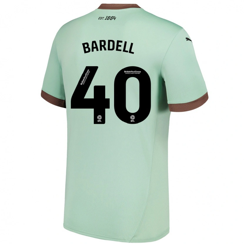 Danxen Donna Maglia Max Bardell #40 Verde Pallido Kit Gara Away 2024/25 Maglietta