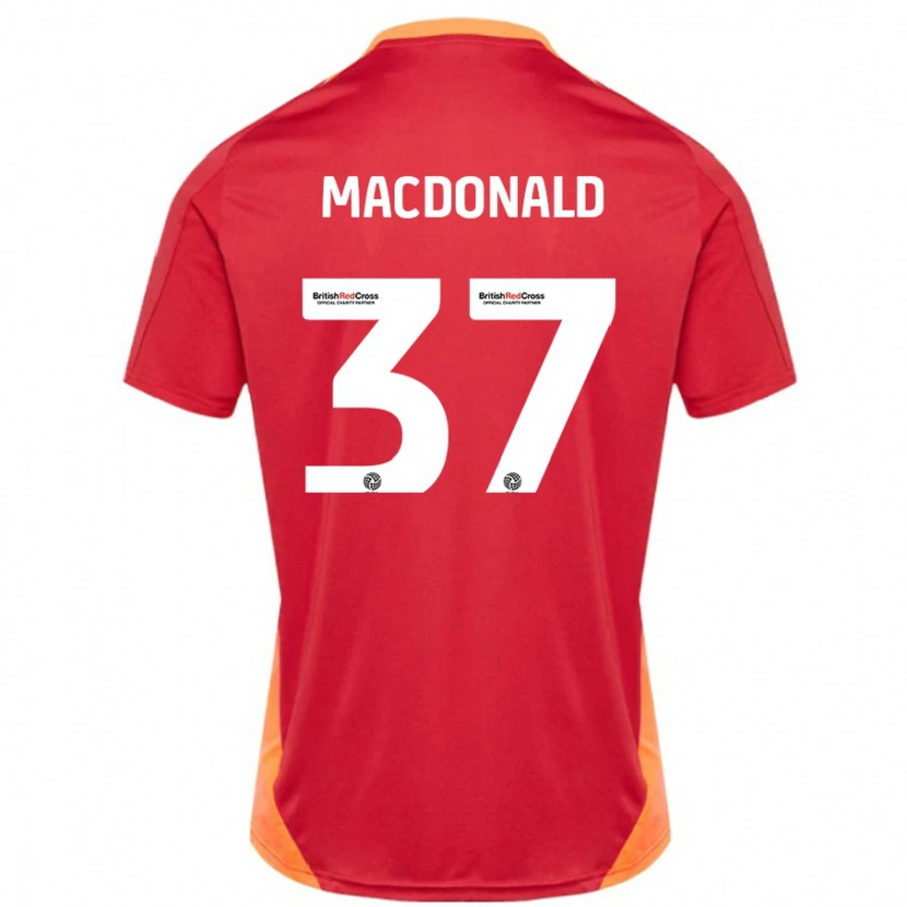 Danxen Donna Maglia Shaun Macdonald #37 Blu Bianco Sporco Kit Gara Away 2024/25 Maglietta