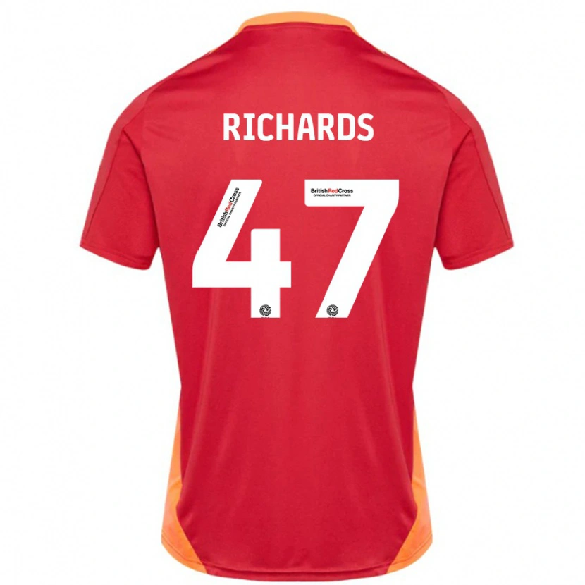 Danxen Donna Maglia Jake Richards #47 Blu Bianco Sporco Kit Gara Away 2024/25 Maglietta