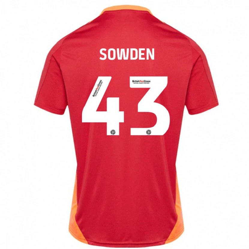 Danxen Donna Maglia Andrew Sowden #43 Blu Bianco Sporco Kit Gara Away 2024/25 Maglietta