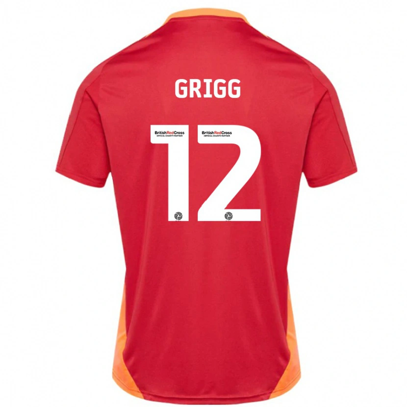 Danxen Donna Maglia Katie Grigg #12 Blu Bianco Sporco Kit Gara Away 2024/25 Maglietta