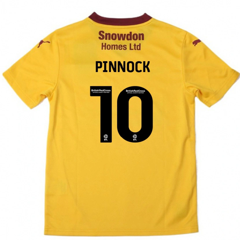 Danxen Donna Maglia Mitch Pinnock #10 Arancione Borgogna Kit Gara Away 2024/25 Maglietta