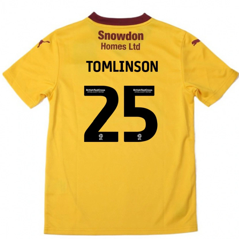Danxen Donna Maglia Josh Tomlinson #25 Arancione Borgogna Kit Gara Away 2024/25 Maglietta