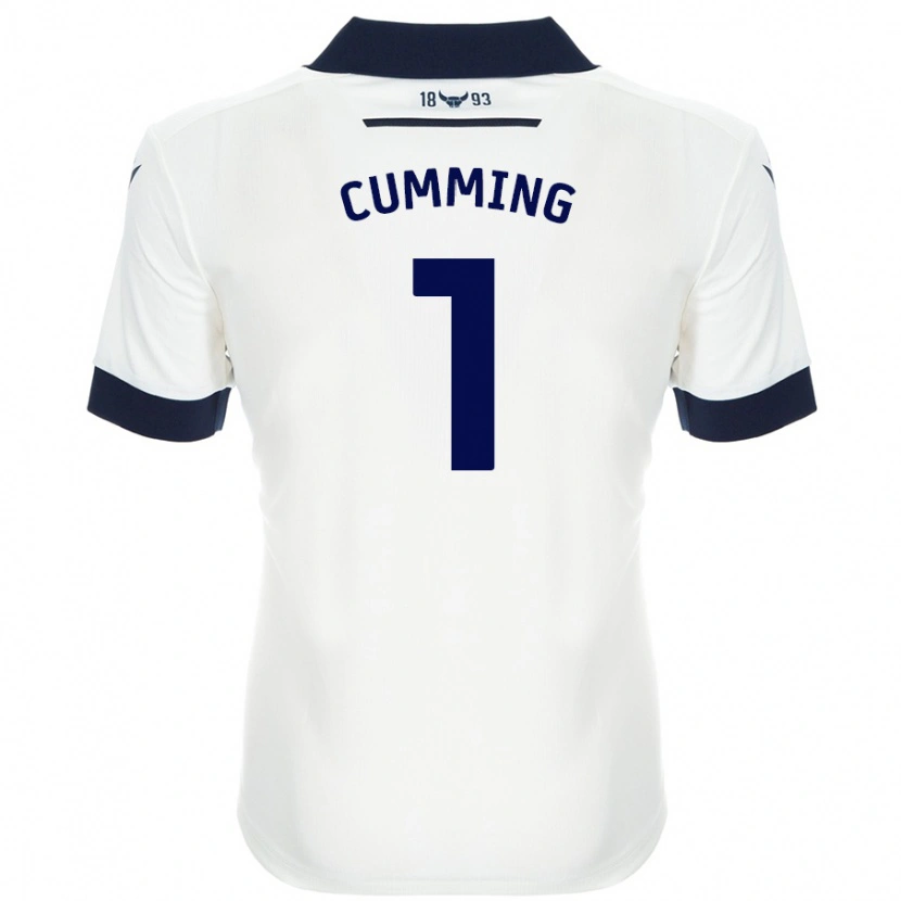 Danxen Donna Maglia Jamie Cumming #1 Bianco Blu Navy Kit Gara Away 2024/25 Maglietta