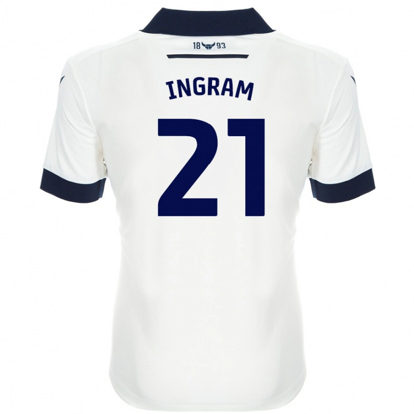 Danxen Donna Maglia Matt Ingram #21 Bianco Blu Navy Kit Gara Away 2024/25 Maglietta