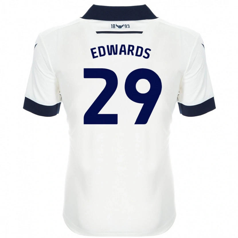 Danxen Donna Maglia Kyle Edwards #29 Bianco Blu Navy Kit Gara Away 2024/25 Maglietta