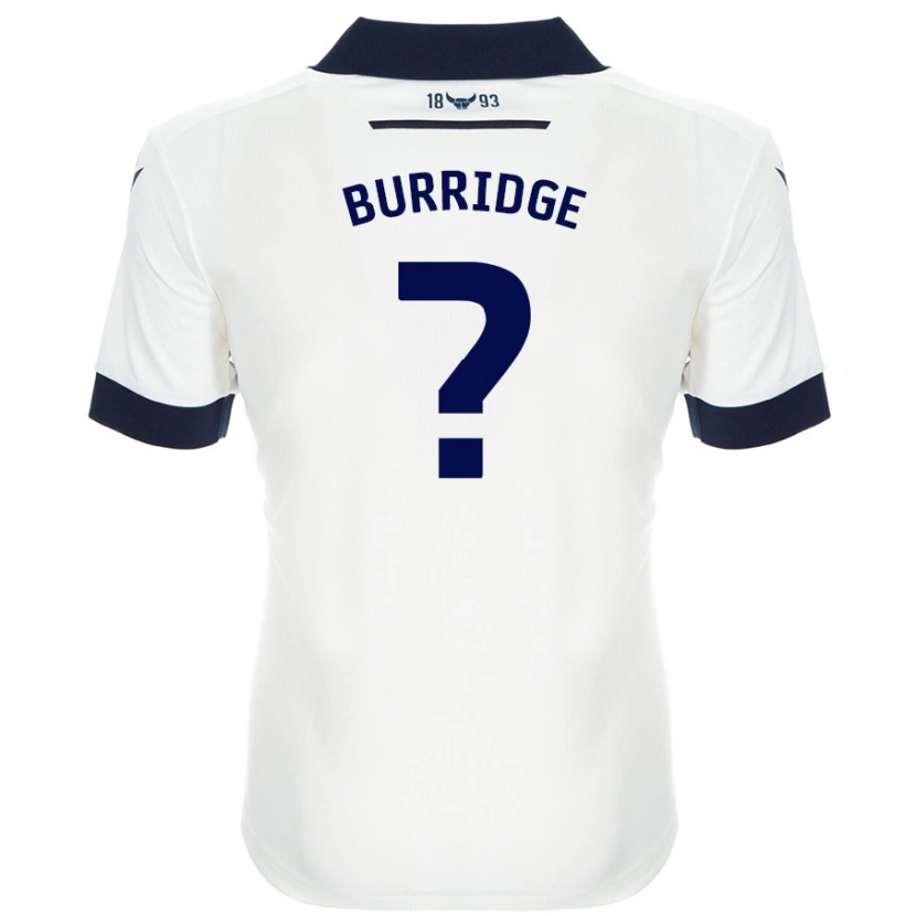 Danxen Donna Maglia Leah Burridge #0 Bianco Blu Navy Kit Gara Away 2024/25 Maglietta