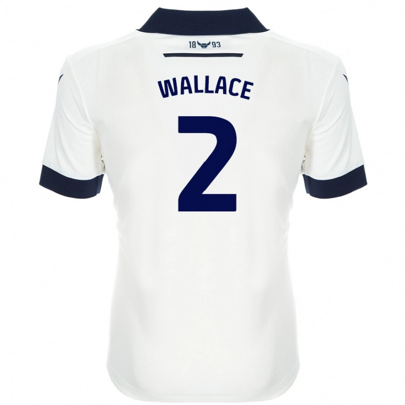 Danxen Donna Maglia Emily Wallace #2 Bianco Blu Navy Kit Gara Away 2024/25 Maglietta