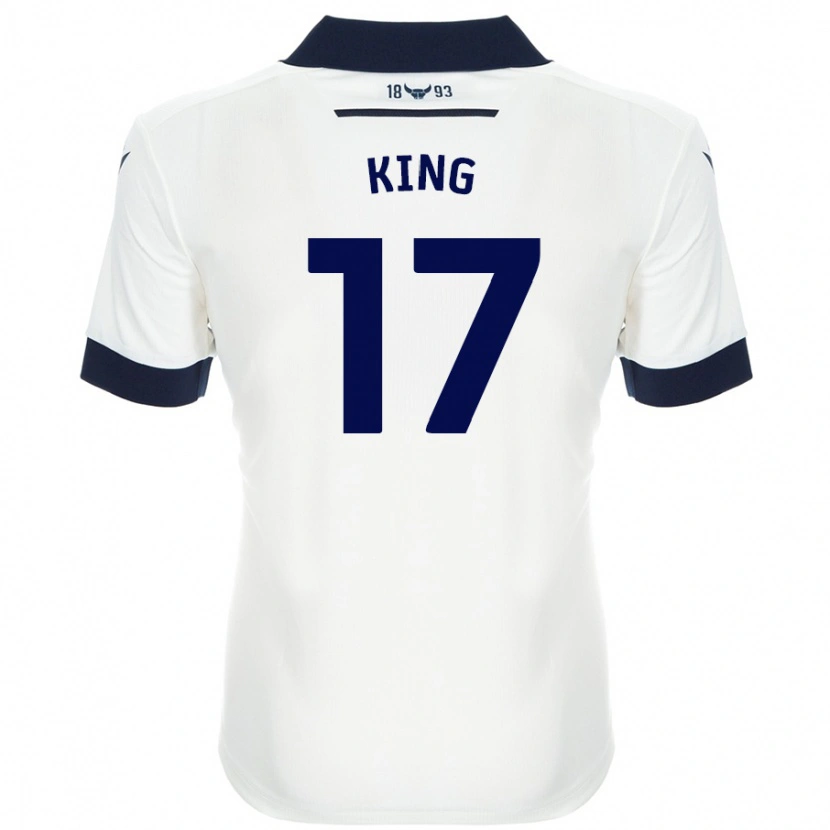 Danxen Donna Maglia Sarah King #17 Bianco Blu Navy Kit Gara Away 2024/25 Maglietta