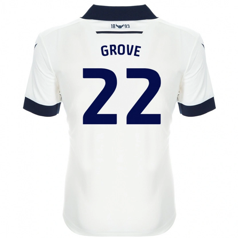 Danxen Donna Maglia Jade Grove #22 Bianco Blu Navy Kit Gara Away 2024/25 Maglietta