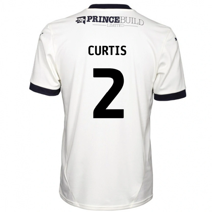Danxen Donna Maglia Sam Curtis #2 Bianco Sporco Nero Kit Gara Away 2024/25 Maglietta